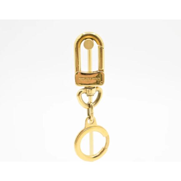 Louis Vuitton Anneau-clefs Gold Tone Key Holder Bag Charm Pouch Clip EUC - Picture 7 of 8
